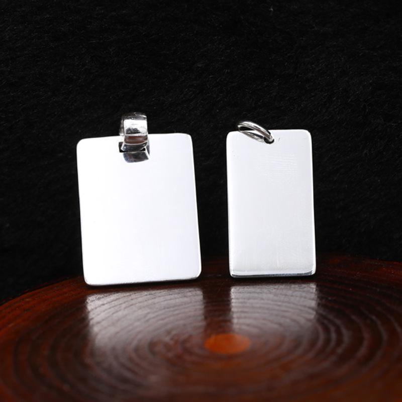 

Гравируемая подвеска из стерлингового серебра S999 - Модный дизайн жетона Small (Single Pendant)