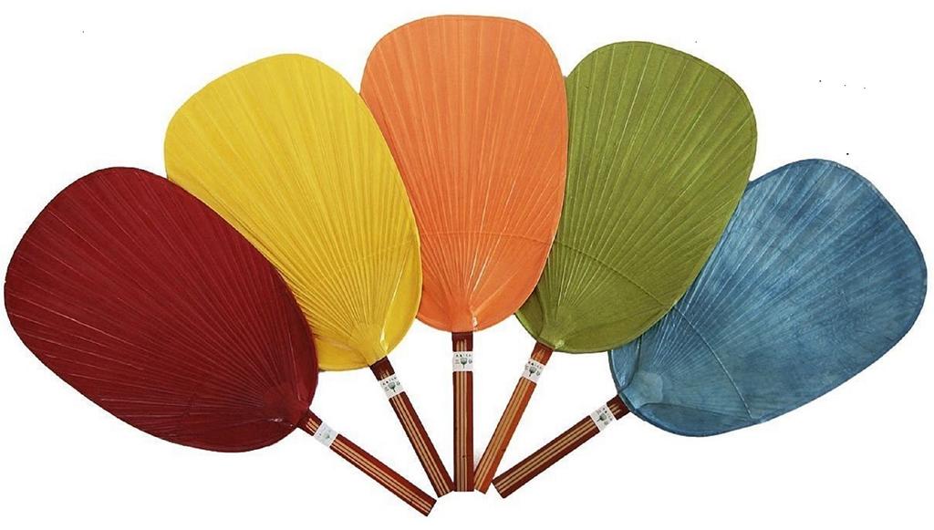 Shibu-Kaki Natur Gefertigt in Marugame Uchiwa Fächer, Gerbstoff, Bambus, Japan, (blau)