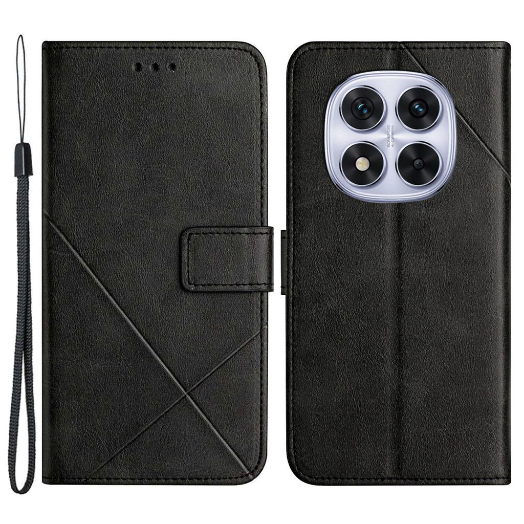 Für Xiaomi Redmi Note 14 Pro+ 5G/Note 14 Pro 5G/Note 14 Pro 4G/Poco X7 5G Lederhülle Linienmuster Brieftasche Handyhülle