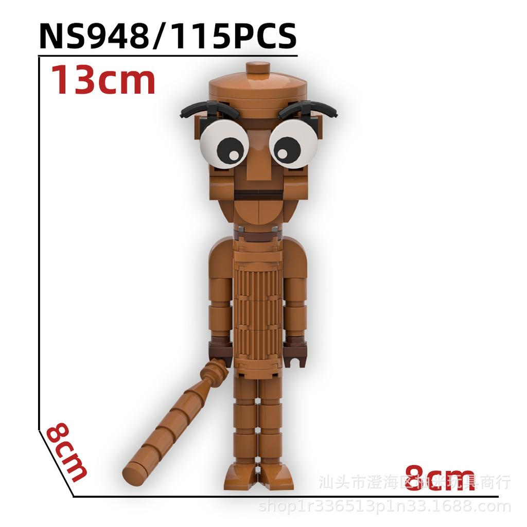 AI Mountain and Sea Pass Tung Tung Sahur Figurine din Lemn Sunt Toate Ornamente Jucării Abstracte de Tip Bloc de Construcție