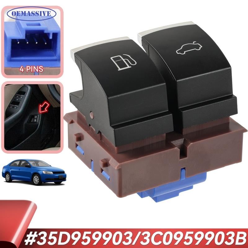 

For VW Volkswagen Passat B6 B7 CC Jetta EOS Chrome Fuel Door Cover Trunk Release Button 35D959903 0959903B Car Accessories