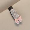 Cute Bow Sun Visor Mount Sunglasses Clip Holder Rhinestone Bracket Portable Sunglasses Car Crystal Clip Decoration Accessories