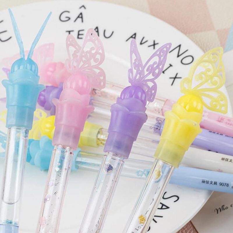 

Cartoon Exquisite Butterfly Glitter Pen Student Stationery Cute Neutral Pen Office Supplies Creative Exam Pens Gifts