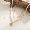 SHIXIN 2Pcs/Set Coconut Husk Wood Beads Chain Choker Necklace for Men Bohemian Sun Conch Starfish Pendant Necklace Male Jewelry