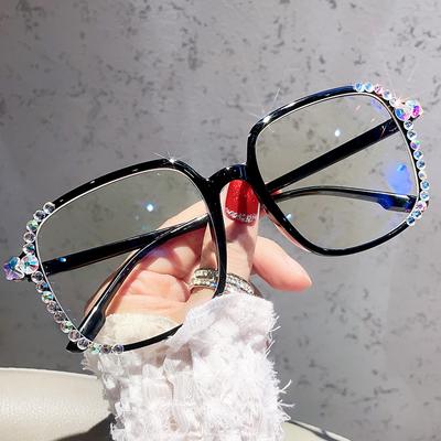 Strasssteine Anti-Blaulicht-Brille für Damen Anti-Müdigkeitsaugen ohne Make-up, um sie schlanker aussehen zu lassen und das Gesicht, um es sportlicher aussehen zu lassen.