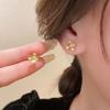 Silver Needle Vintage Geometric Court Style Light Luxury Retro Stud Earrings for Women