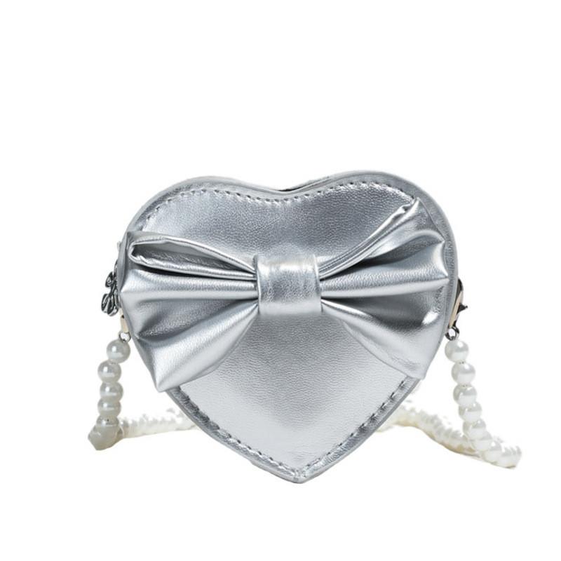 Pu Mini Heart Shaped Shoulder Bag With Zipper Closure For Daily Use