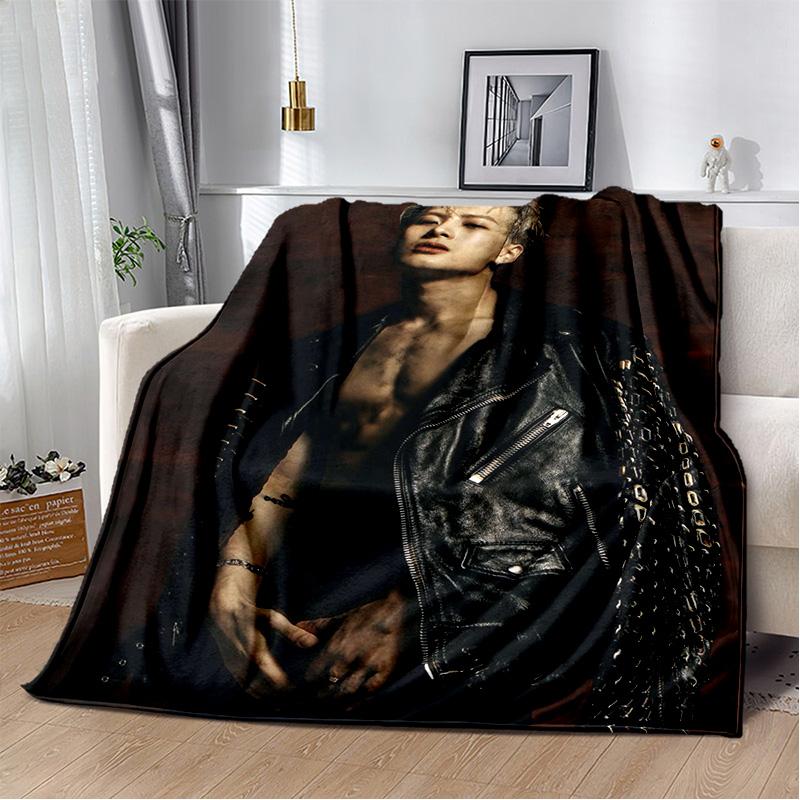 3D Jackson Wang Sångare Stjärna Mjuk Plyschfilt, Flanellfilt Kastafilt för Vardagsrum Sovrum Säng Soffa Picknick Barnpresent