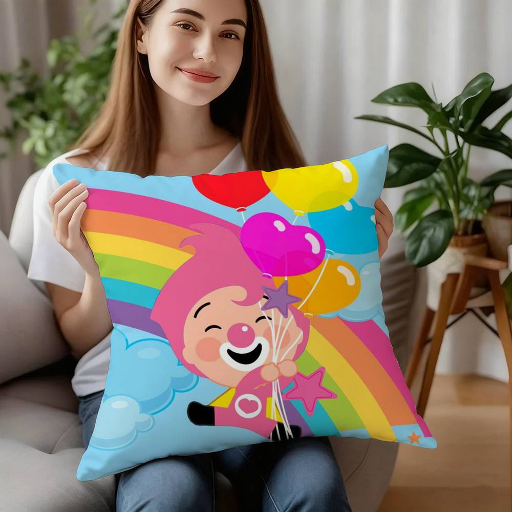 

Cute Plim Plim Pillow Case Short Plush Sofa Decorative Gift Home Double-sided Printing Cushion 12x12Inch