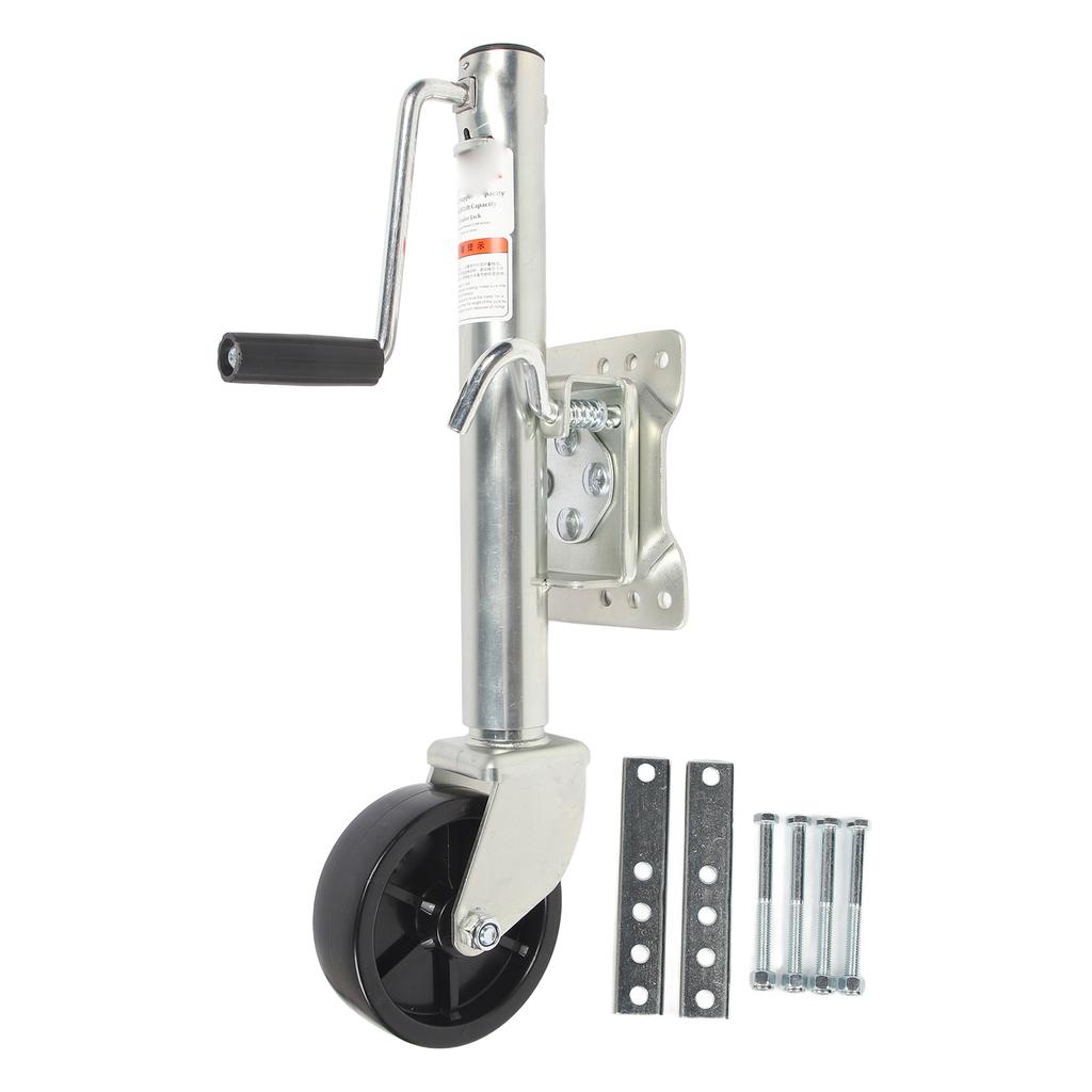 Trailer Jack 1200lbs Capacity Adjustable Rugged Reliable Swivel Trailer Jack with 6 Inch Nylon Wheel For ATV UTV RVs