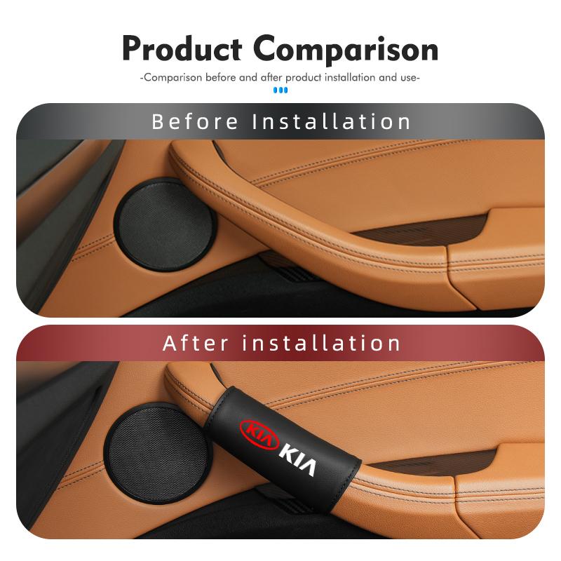 For KIA Car Door Handle Leather Auto Protective Case Cover Sportage Rio Ceed Niro Soul Stonic Picanto Proceed