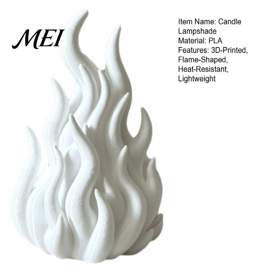 Versatile Decorative Piece 3D Printed Flame Candle Holder Shade, Gothic Ambient Decor Figurine, Hollow Soft Light Frosted Texture Tealight Cover