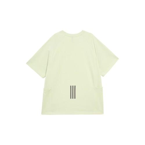 adidas Quick-Dry Striped Sports Casual Short-Sleeve T-Shirt Unisex Linen Green