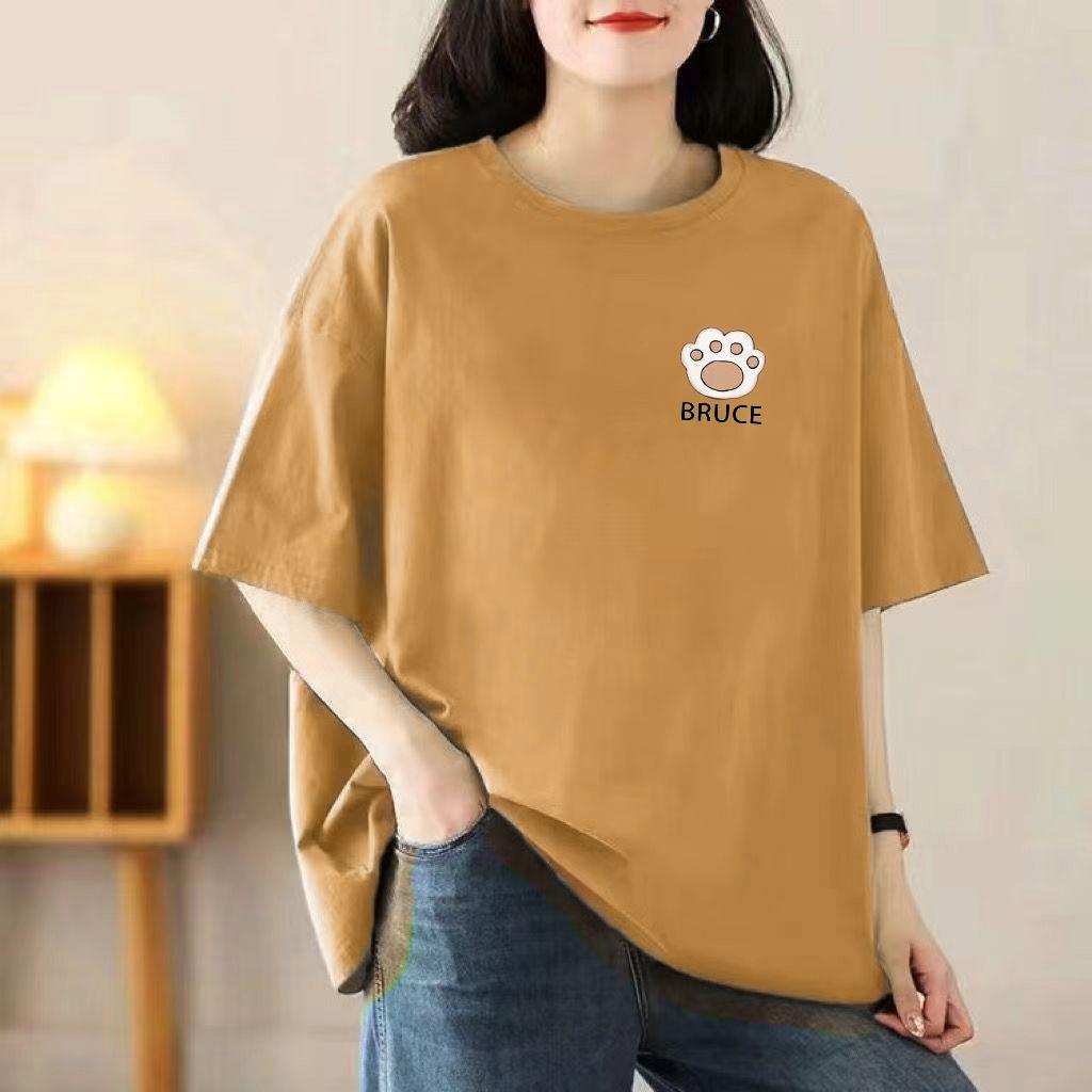 

Летняя новая женская хлопковая повседневная дышащая футболка с короткими рукавами 2025 года 3XL