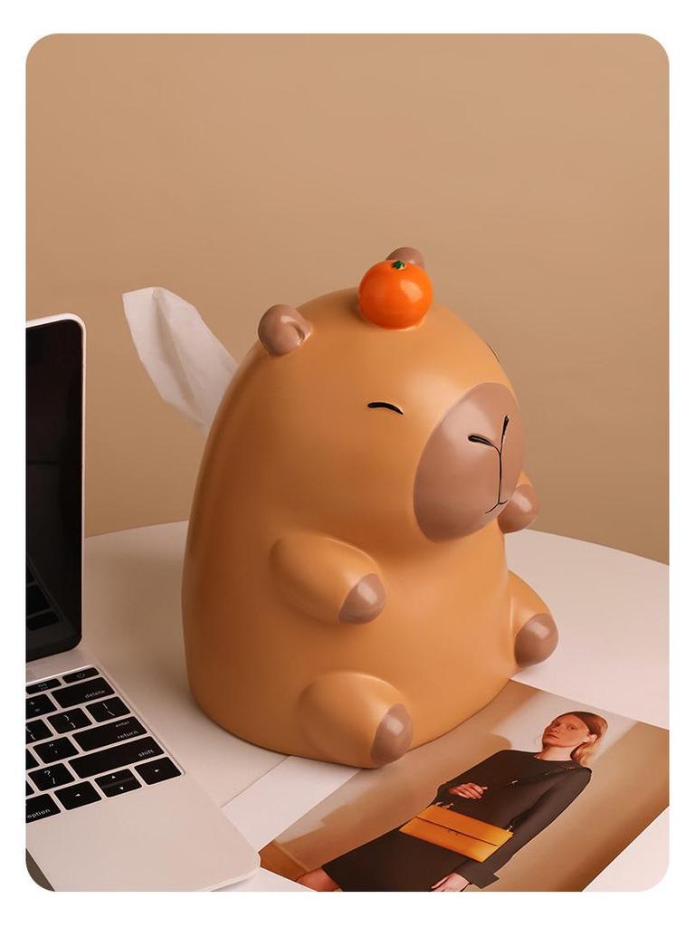 Capybara Cartoon Tissue Box - Cute Creative Desktop Paper Storage for Living Room