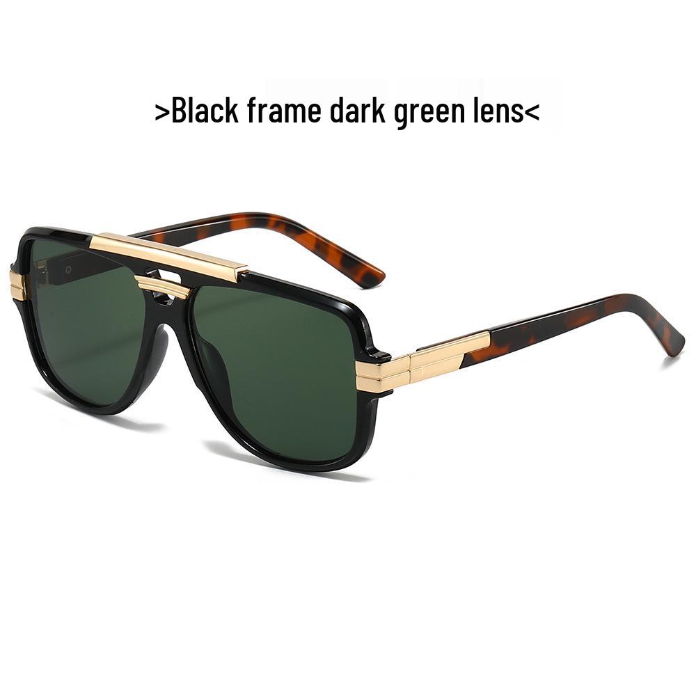 Trendy European-American Retro Square Frame Men's Metal Sunglasses