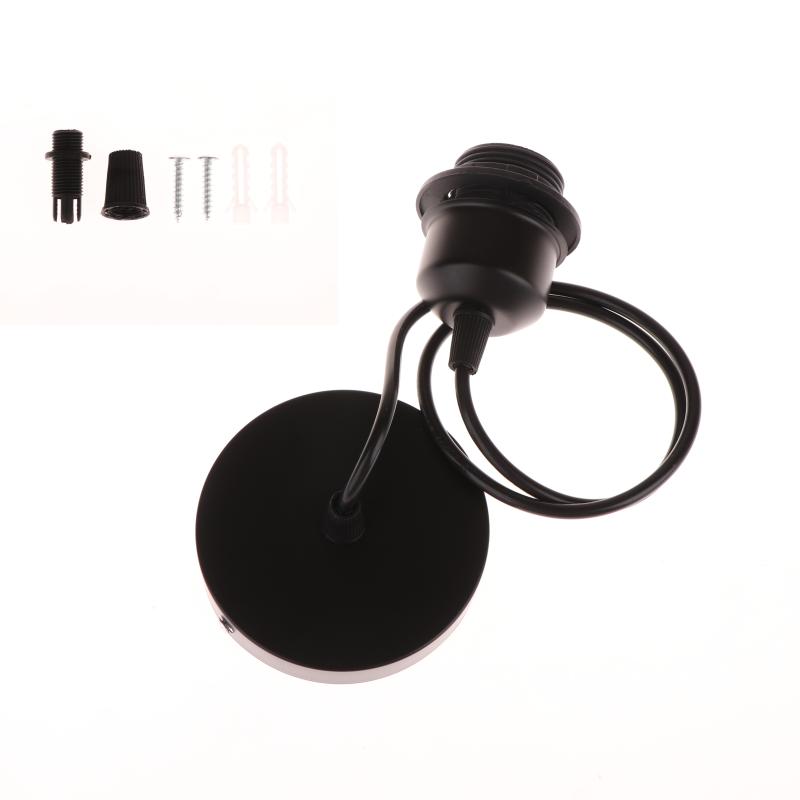 1 Set Nordic Half Teeth Lampshade Base Vintage E27 Hanging Lamp Holders With 0.8/1/1.2/1.5M Cable Ceiling Lamp Holder Socket