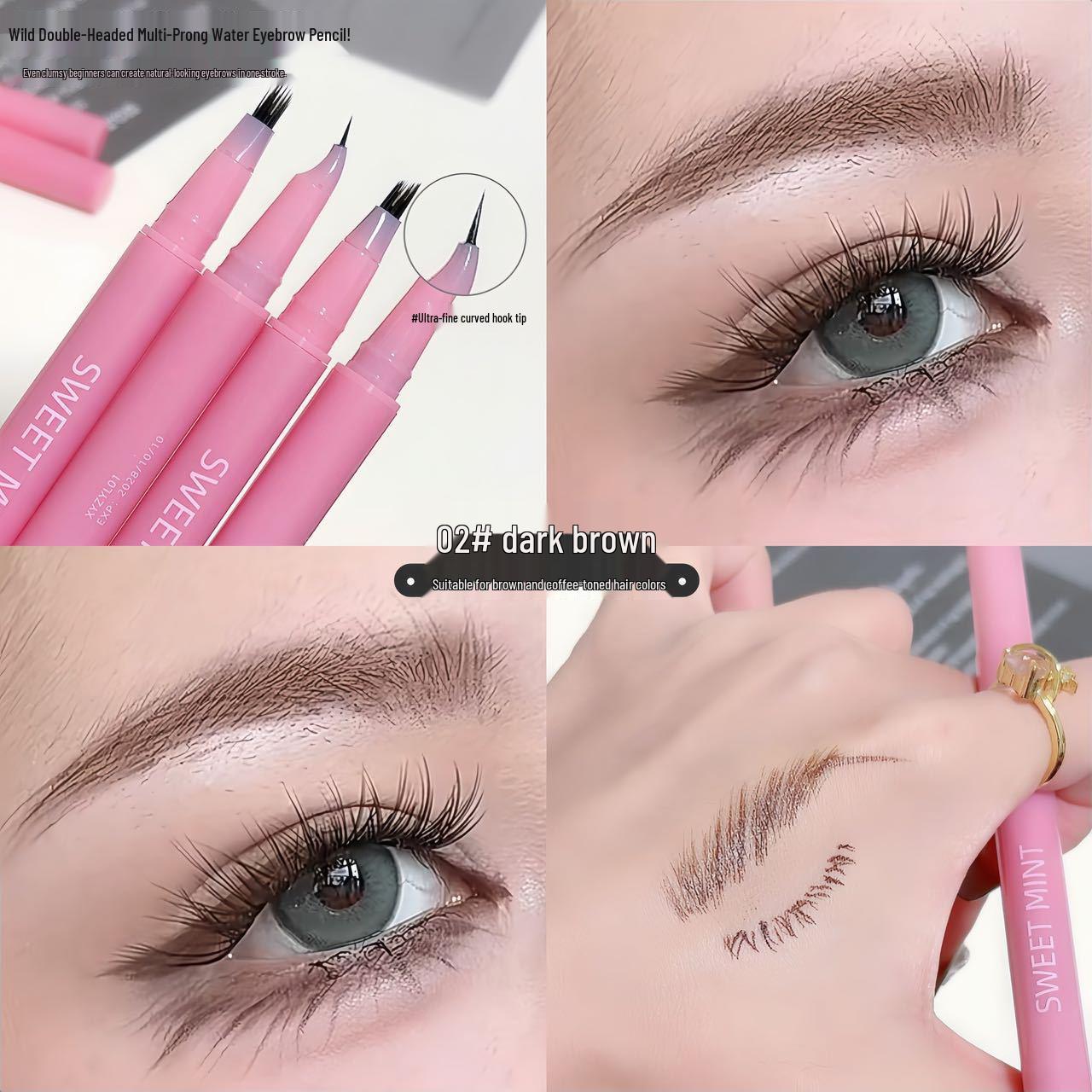 SweetMint Dual-Ended Water-Based Brow Pencil: Natural, Silky Strokes for Bold, Defined Brows.