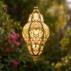 Moroccan Style Solar Lanterns Hanging Lights, Waterproof Outdoor Lanterns, Warm Light Lamps Powered Garden Lighting for Yard Patio Decor Decorative