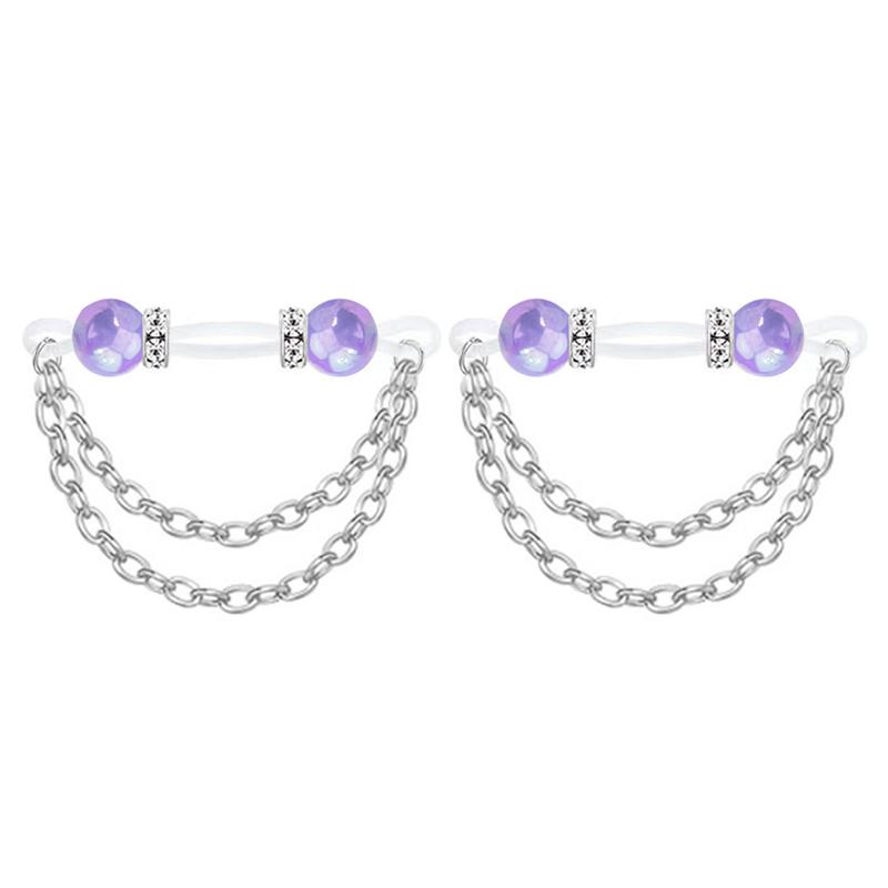 1pair Cute Rhinestone Fake Nipple Rings Non Piercing Nipple Cuff For Women Intimate Body Jewelry Accessory Gift