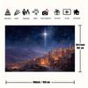 2D plane, 1pc background of the birth of Bethlehem - starry Holy City scene and camels, Middle Eastern architecture - Ch