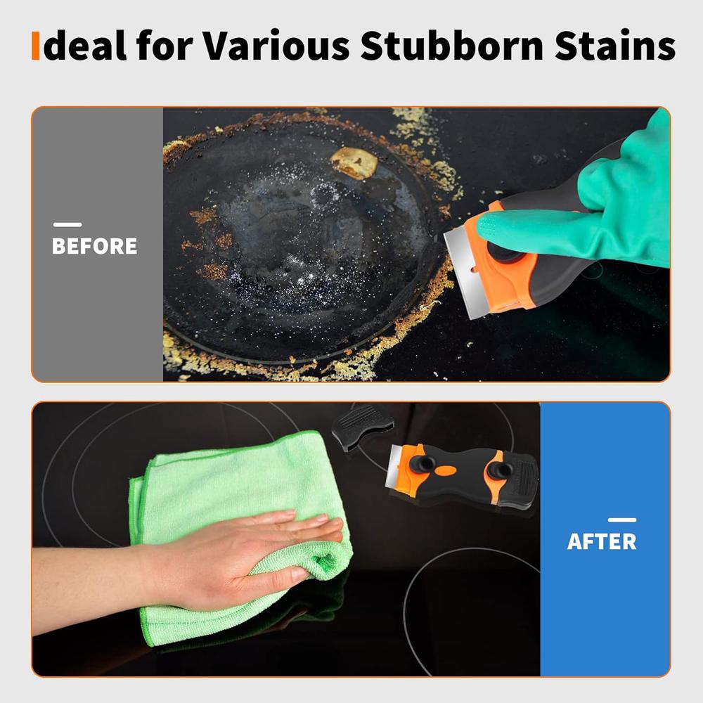 Razor Blade Scraper Double Edge Razor Scraper Remover Tool with Razor Blades for Labels Stickers Decals Removal Tint Vinyl