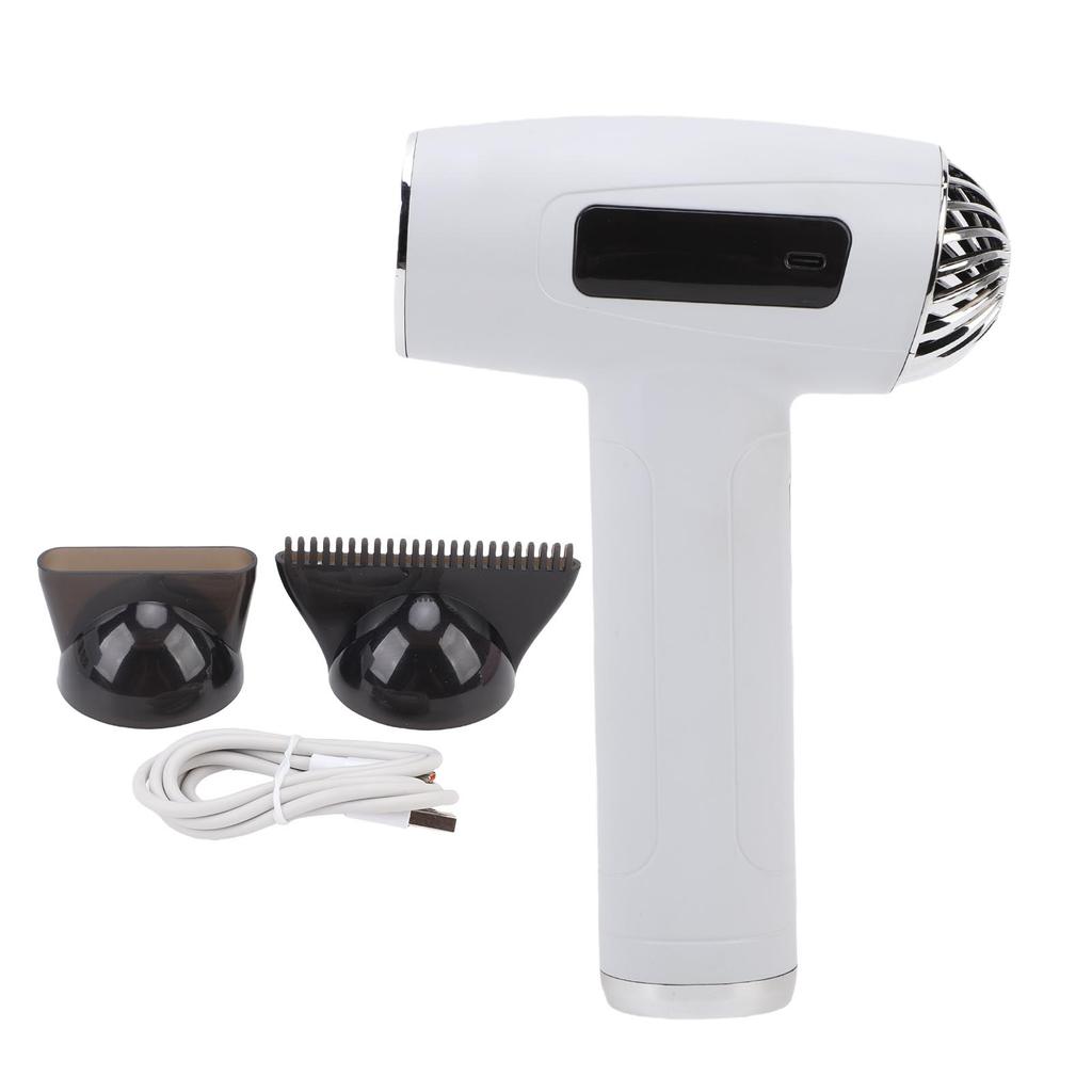 Hair Dryer 200W Cordless Rechargeable Lightweight Portable Hot Cold Air Hair Blow Dryer for Travel Dormitory White