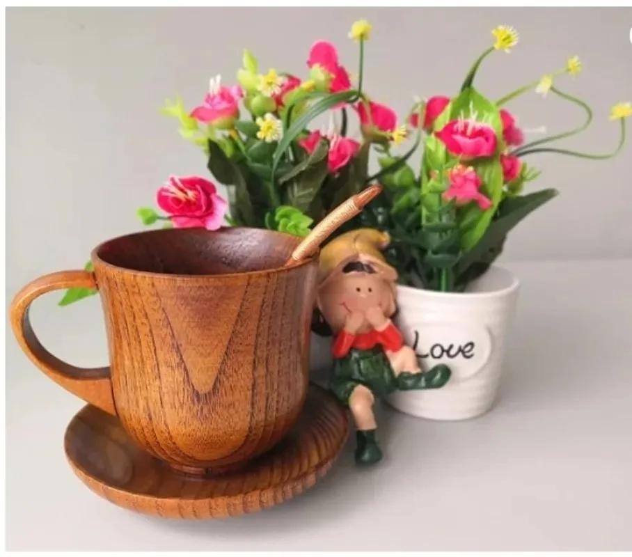 Klasický dřevěný pivní hrnek Jujube Sour Wood Velkokapacitní pivní čaj Káva Vodní hrnek Dřevěný sud Pivní hrnek Kuchyňské barové nádobí