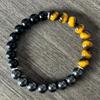 Tiger Eye & Black Hematite Natural Stone Bracelet - Multi-element Beaded Design