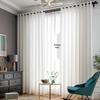 Light-Filtering White Sheer Curtain Fabric for Living Room, Bedroom & Balcony