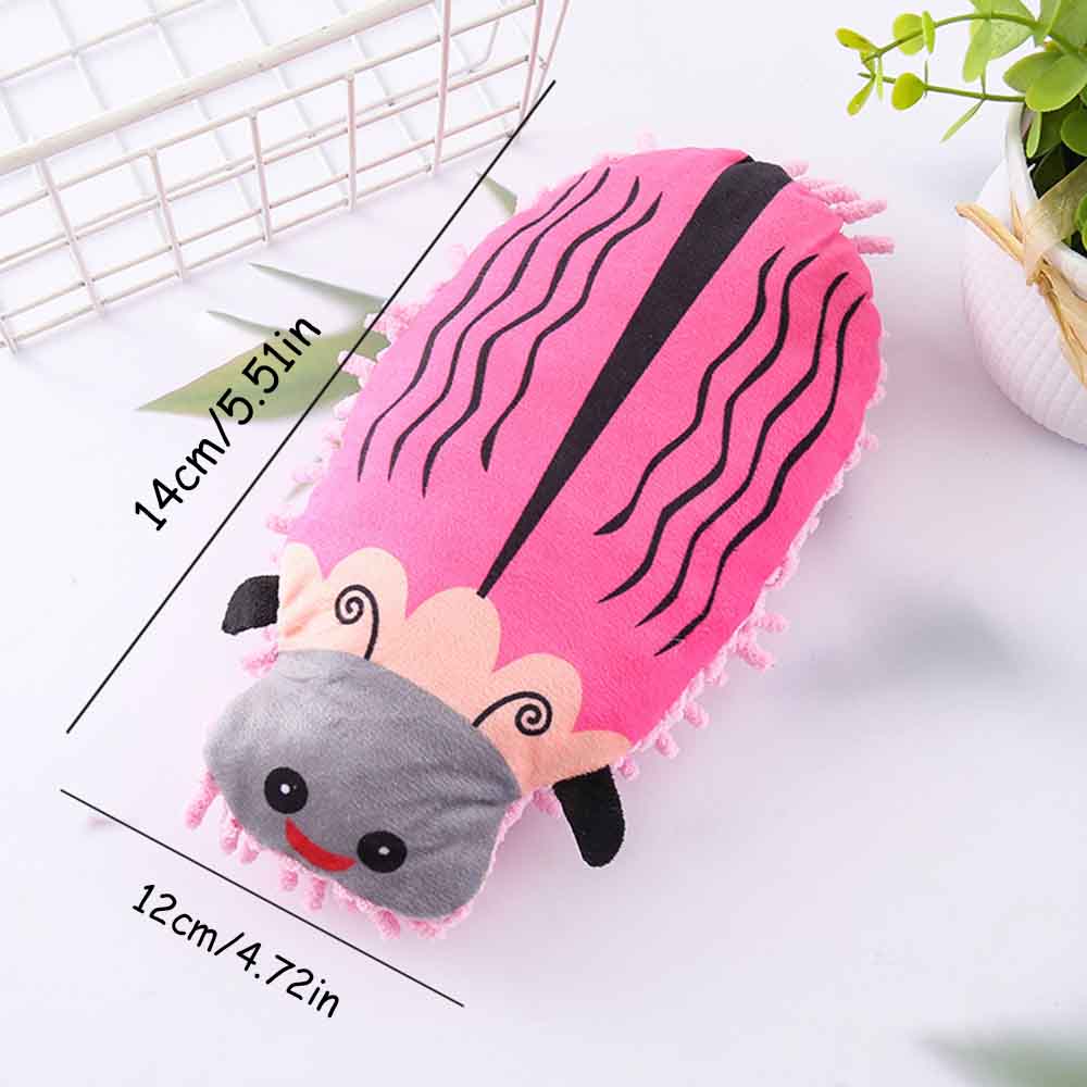 Pet Dog Toy: Cartoon Beetle Squeaky Plush with Crinkle Paper, Teething Cleaning & Chewing Toy for Boredom Relief