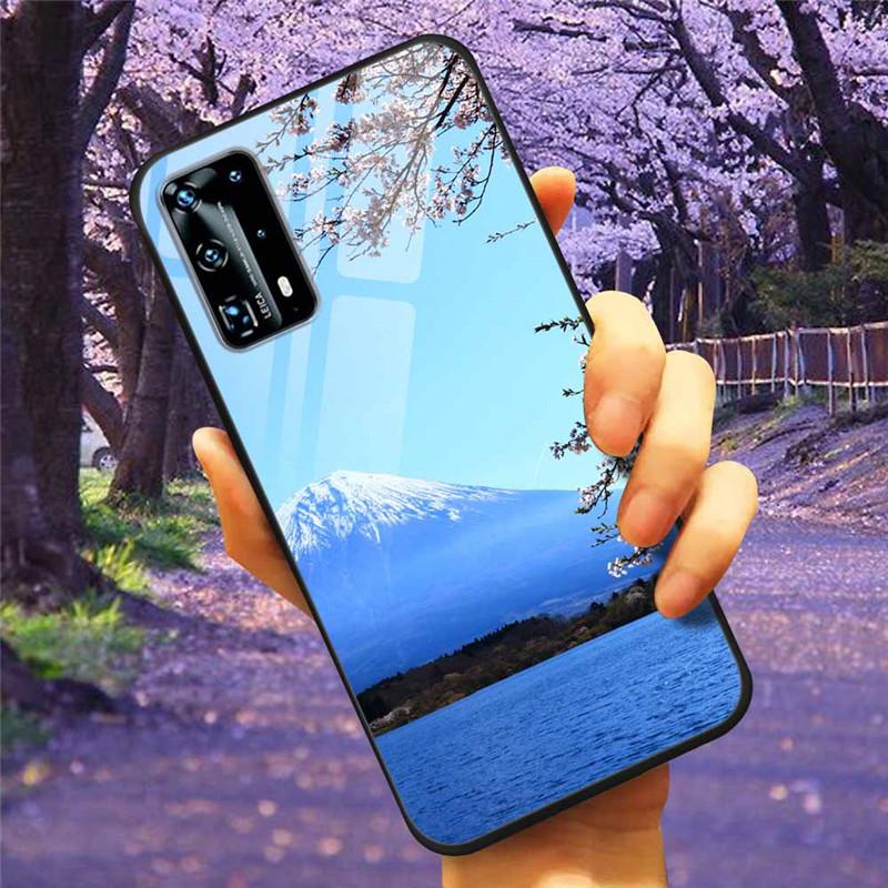 For Huawei P40 Lite / P40Pro Case P 40 Tempered Glass Starry Marble Hard Back Cover for Huawei P40 Pro / P40Lite E Cases Coque