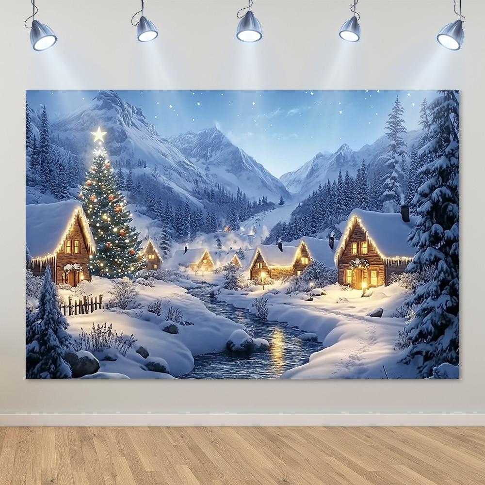 Christmas Village and Snow Forest Set. This stylish festive backdrop fabric is perfect for creating beautiful seasonal cards.ZL