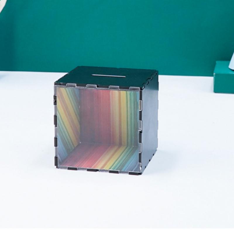 Diy Magic Box Coin Disappearance Trick Science Technology Production Invention Plane Mirror Image Puzzle Steam Toy For Adults