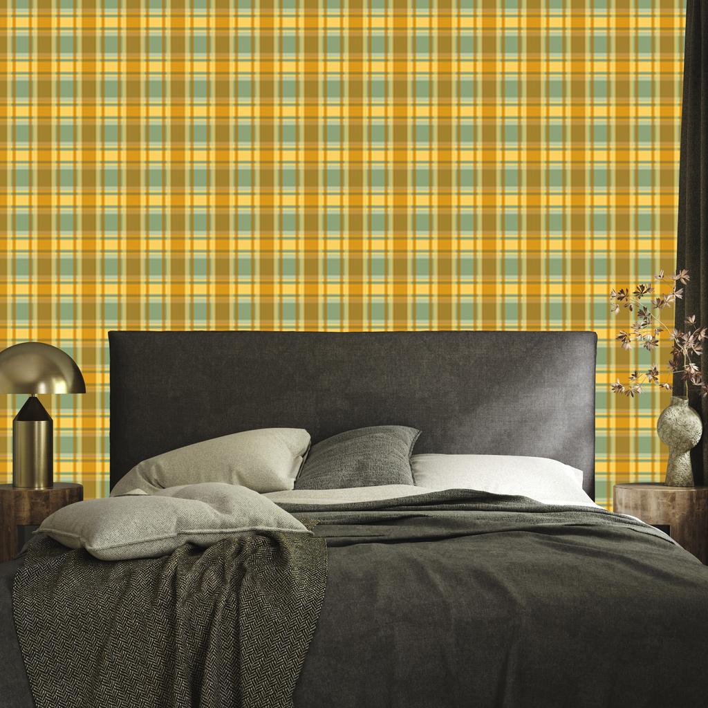 Wallpaper Yellow and blue checkered gold, yellow and lime 50x1000
