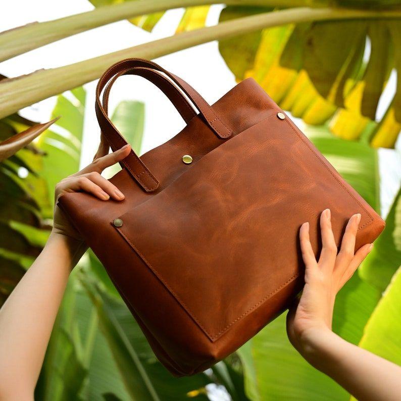 Valentines Day Gift Women Leather Tote Bag Mini Leather Crossbody Tote Small Bag Gift for Her Women Leather Mini Purse Handbags