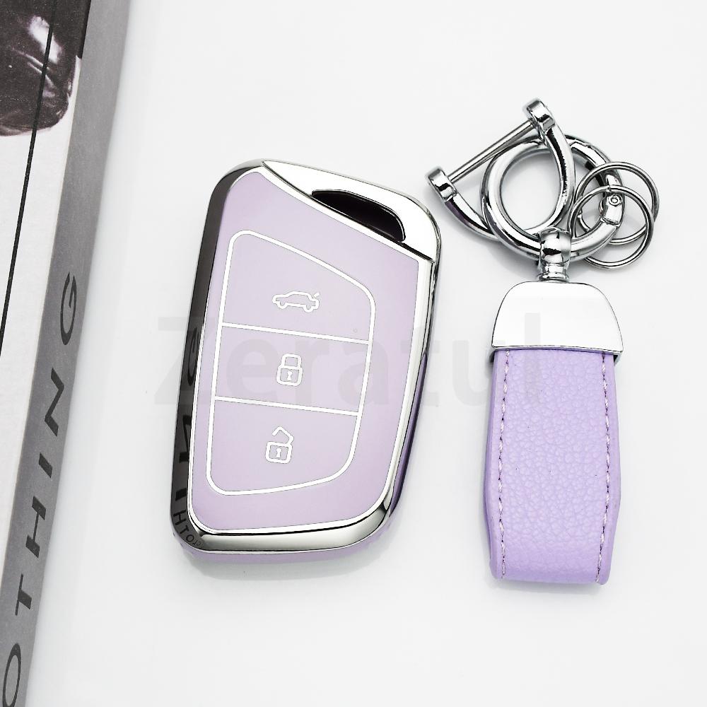 Auto Shell Fob For Jac Jiayue X7 Ic5 Iev S4 7S T8 A5 X4 Refine S4 S7 M6 Silver Edge Tpu Car Key Case Keyless Cover Accessories