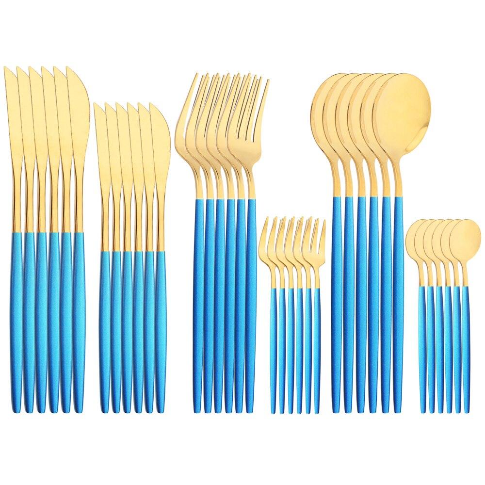 Černé zlato 36ks/6set Sada nádobí Dezertní nůž Nerezové příbory Večeře Lžíce Vidlička Čajová lžička Příbory Sada nádobí