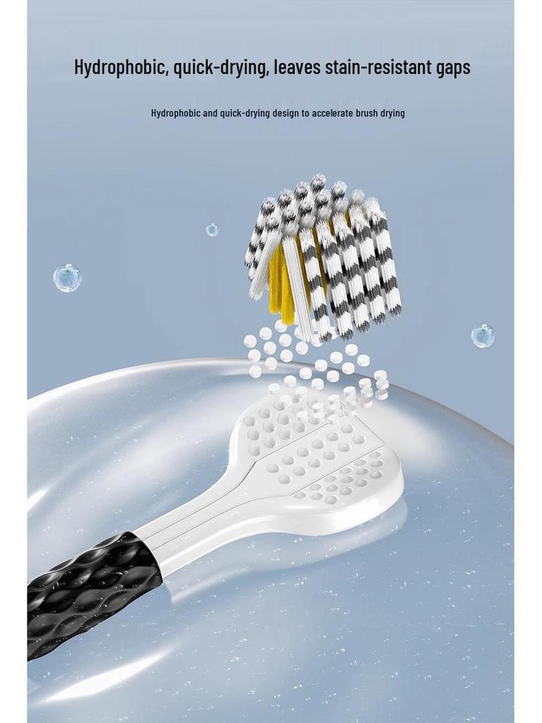 Brosse à Dents Adulte à Soies Douces Triple Face pour Hommes et Femmes - Lot Familial en Forme de U