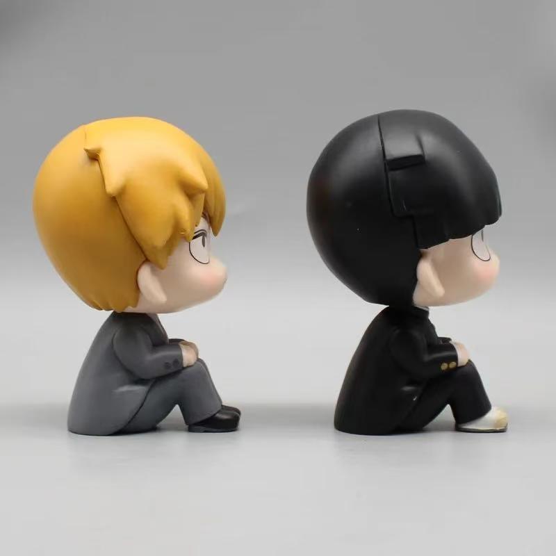 Cartoon Mob Psycho 100 Anime Figuren GK Reigen Arataka Q Edition Kawaii Sitzende Handflächenmodell Puppen Ornamente Sammlerstücke Spielzeug Geschenk