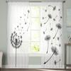 Löwenzahn im Wind weht, transparente Vorhänge für Wohnzimmerfenster, transparenter Voile-Tüllvorhang, Schlafzimmervorhänge, Wohnkultur