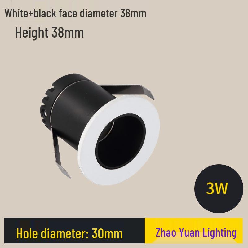 Mini Anti-Glare LED Cylinder Spotlight, 3cm Recessed Opening, 3W/5W, 40mm for Jewelry Display