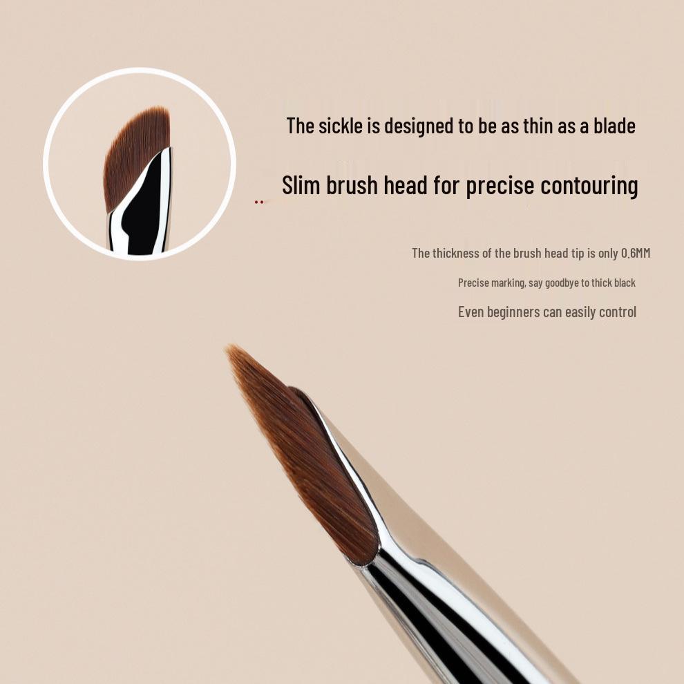 New Angled Flat Head Eyeliner Brush: Precision Tool for Lower Eyelid & Silkworm Effects