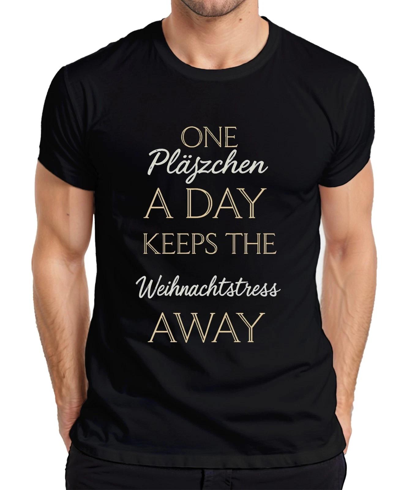 One Pläszchen A Day Keeps Weihnachtstress Plätzchen Backen Humor Herren T-Shirt XS