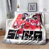 Bukayo Saka Football Fleece Blanket, Soccer Player Saka Red Background Print Throw Blanket, Soft Warm Blanket for Sofa Bedroom Fan Decor