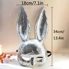 Festival Rabbit Face Mask with Elastic Headgears Realistic Rabbit Mask Rabbit Face Mask Costume for Adult Cosplays