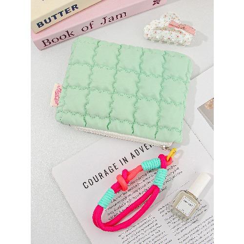 Cute Girl Cosmetic Bag Hand-held with Zipper Makeup Bags Multipurpose Travel Toiletry Wash Bags Women Wallet Mini Pouch