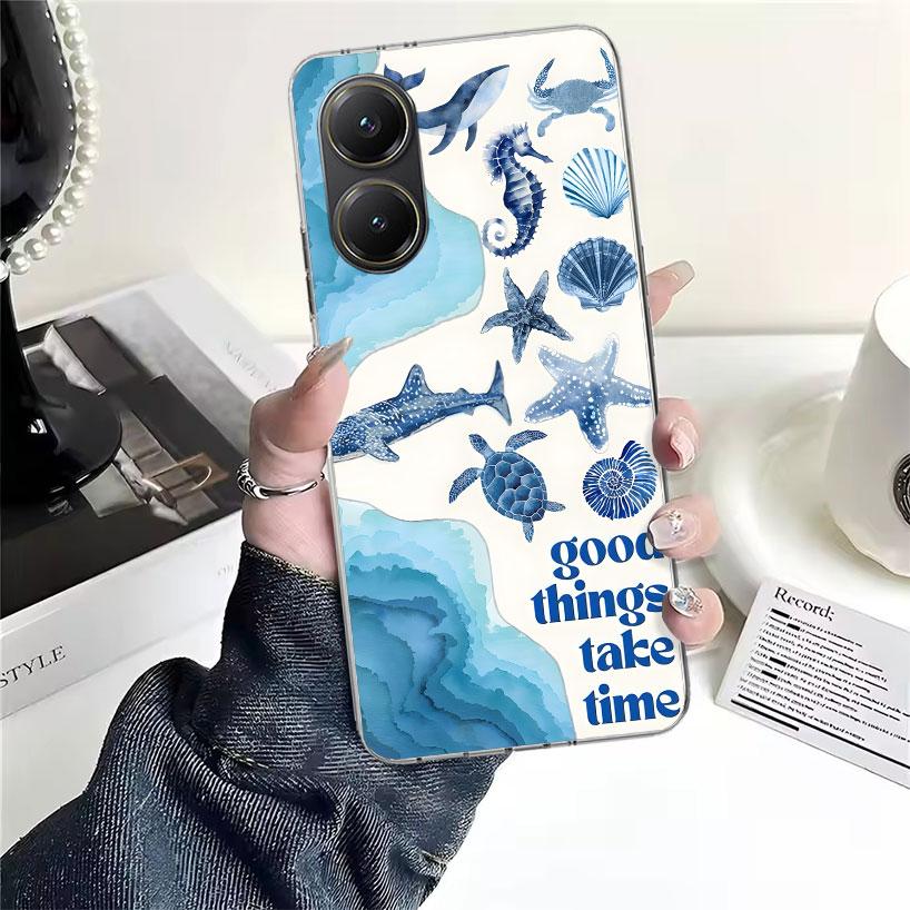 Ocean Starfish Sea Turtle Shark For Xiaomi Poco X7 X6 X5 F7 Ultra F6 F5 Pro Phone Case X4 Nfc F4 Gt F3 M6 M5S M5 M4 M3 Fundas Co