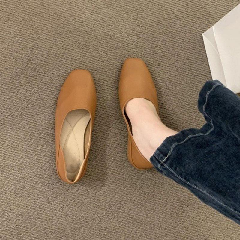 Fashion Comemore Women's Slip on Leather Loafers 2025 Spring Autumn Ballet Flat Shoes Ladies Casual Round Toe Casual Soft Sole Flats