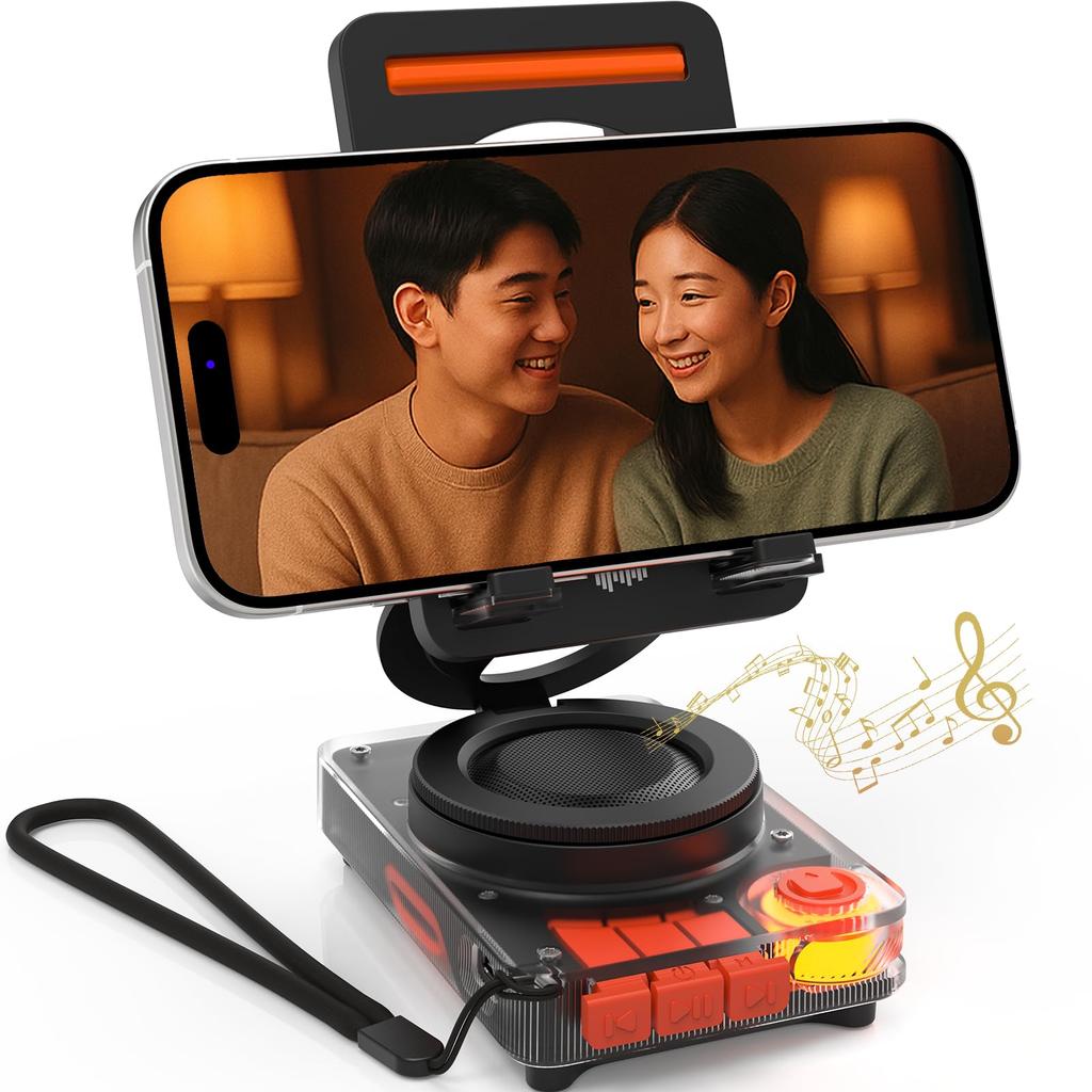 ANCwear Bluetooth 5.4 Speaker with Smartphone Stand – TF Card Compatible, Wireless, Portable – A Stylish Gift for Men, Women, Teens, and Adults